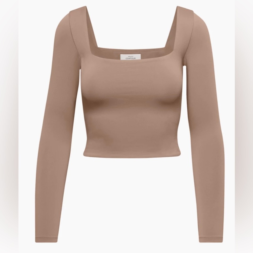 Aritzia Brown Long contour Sleeve Top